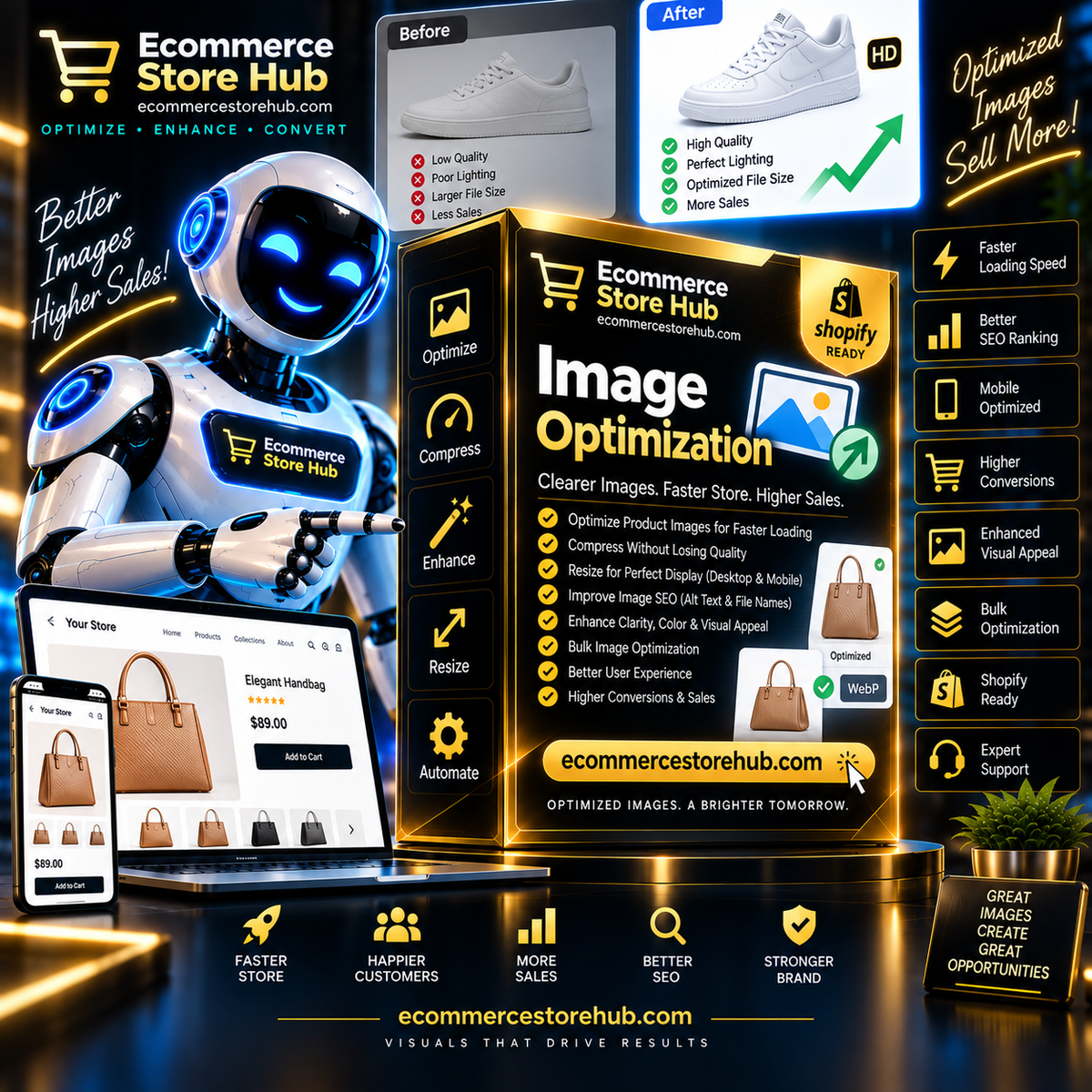 Image Optimization – Clearer Images. Faster Store. Higher Sales. by Ecommerce Store Hub