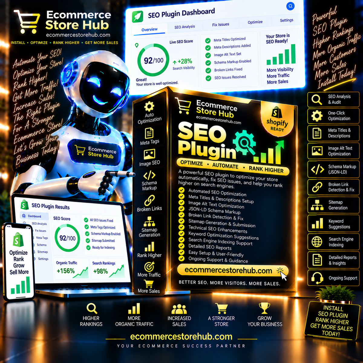 SEO Plugin – Optimize. Automate. Rank Higher. by Ecommerce Store Hub